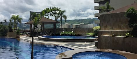 Indoor pool, pool loungers