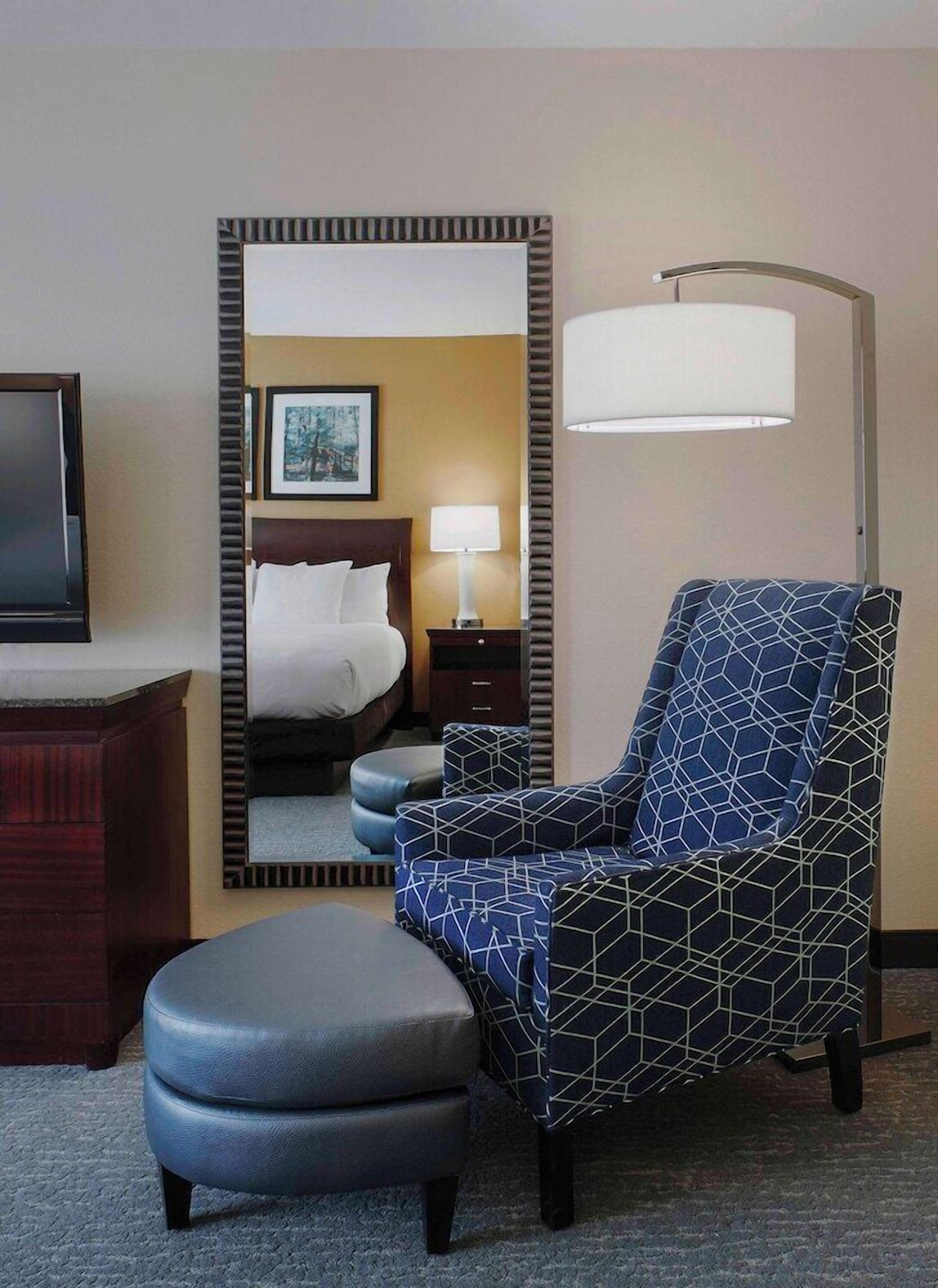 In-room safe, desk, laptop workspace, blackout drapes