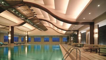 Indoor pool, open 6:30 AM to 11:00 PM, lifeguards on site