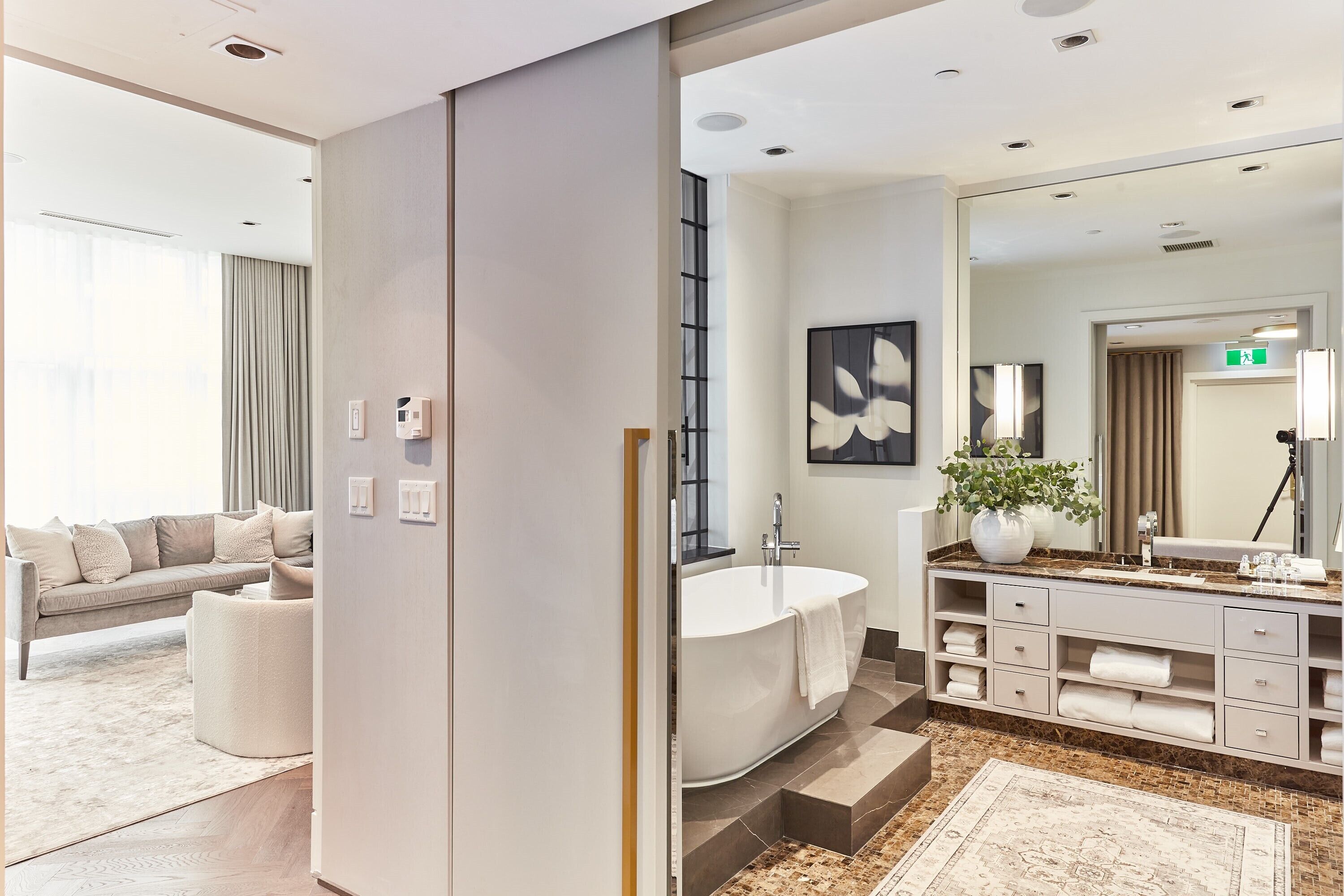 luxury penthouse, 2 bedrooms, kitchen, partial sea view (halo) | 1 bedroom, premium bedding, down duvets, pillow-top beds