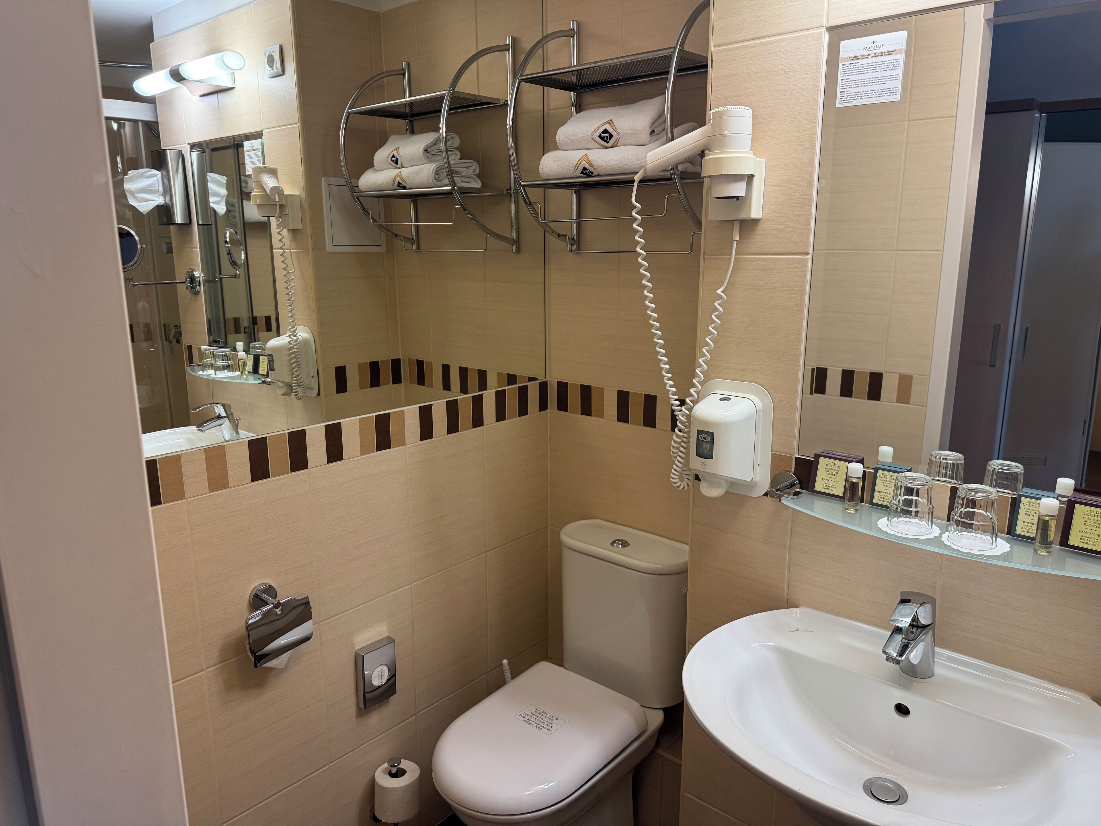comfort double or twin room | bathroom | shower, free toiletries, hair dryer, towels