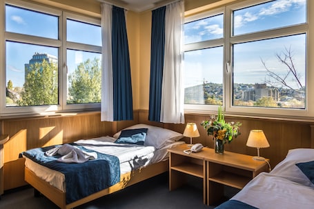 Hypo-allergenic bedding, minibar, in-room safe, desk