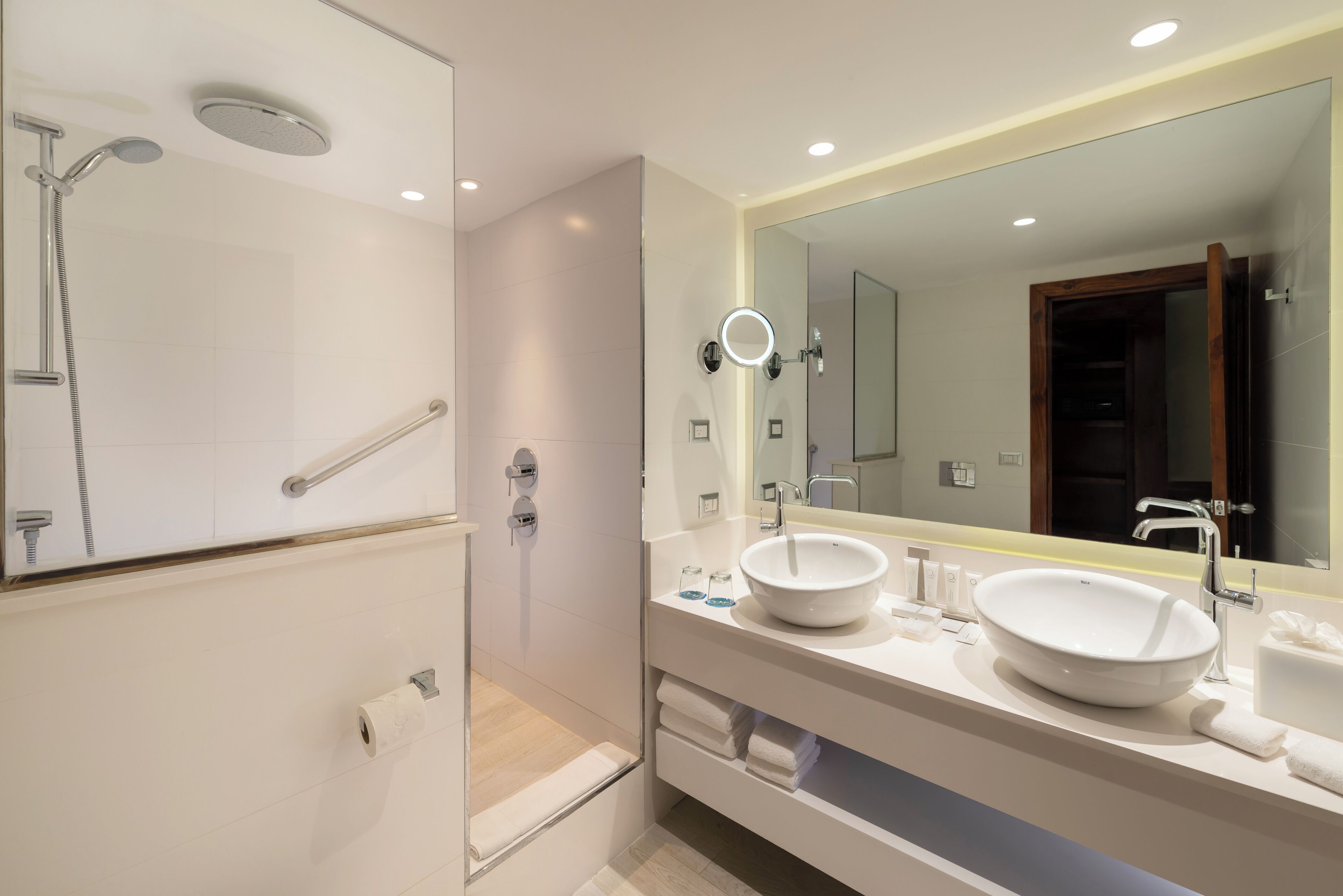 premium junior suite | bathroom | separate bathtub and shower, deep-soaking bathtub