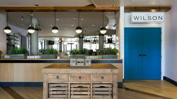 Breakfast, lunch, dinner served; American cuisine, pool views