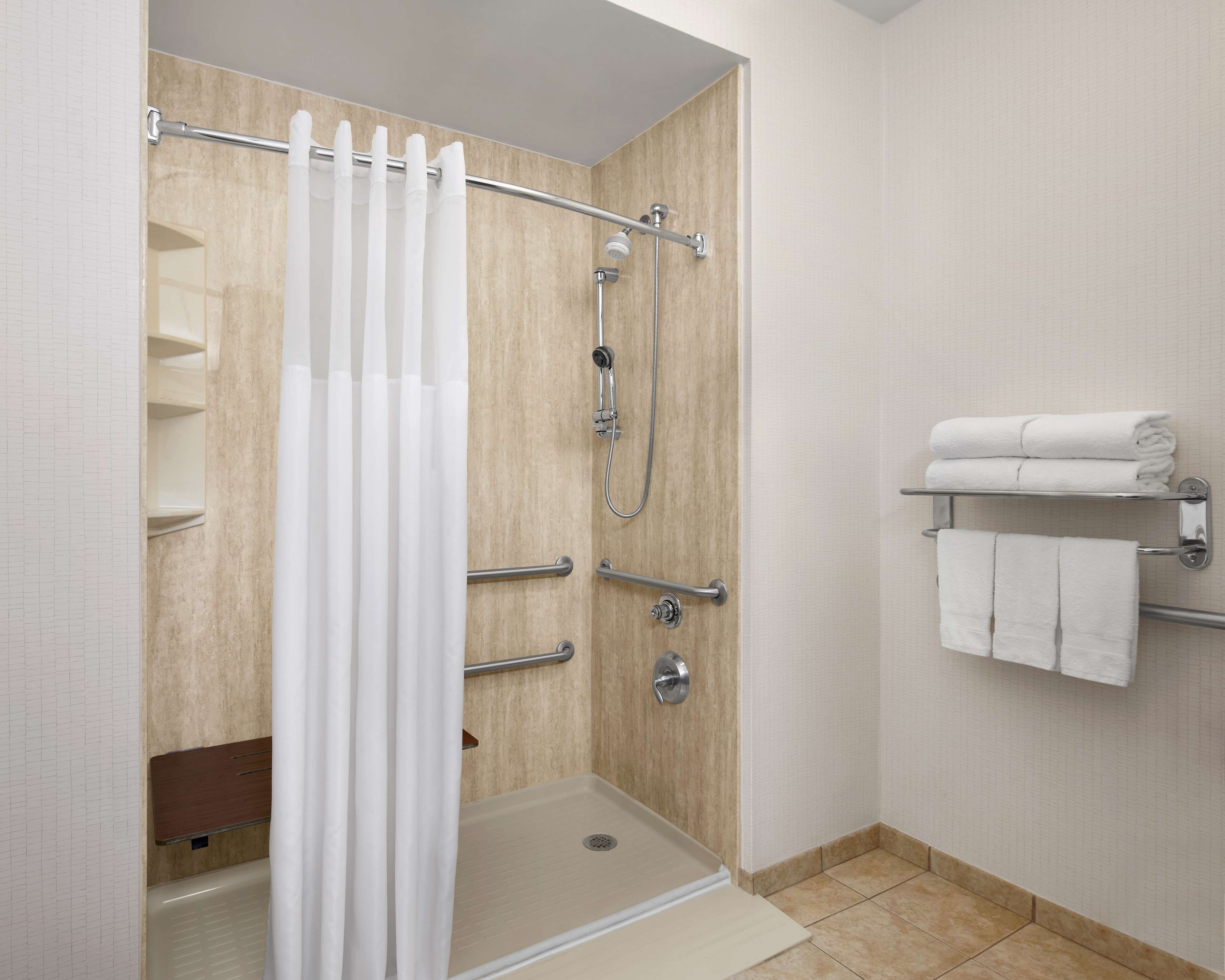 suite, 1 king bed, accessible, non smoking | bathroom shower