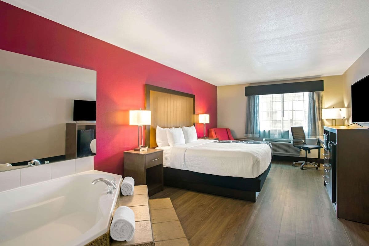 Premium bedding, pillow-top beds, desk, soundproofing