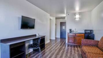 Desk, free WiFi, bed sheets