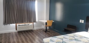 Desk, free WiFi, bed sheets