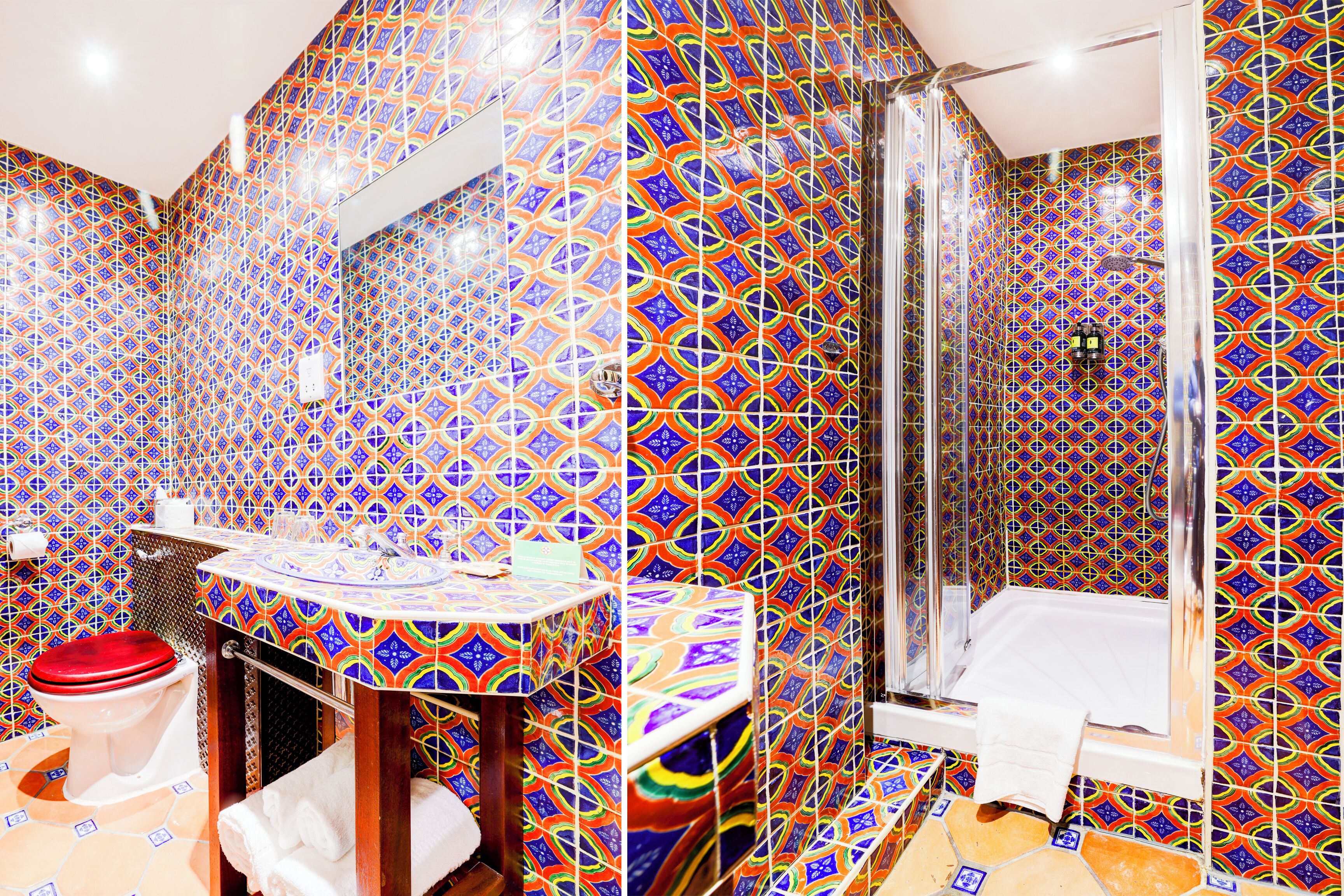 standard double room | bathroom | shower, designer toiletries, hair dryer, towels