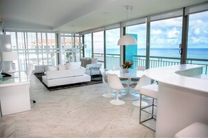 37-inch LCD TV with cable channels, TV, iPod dock