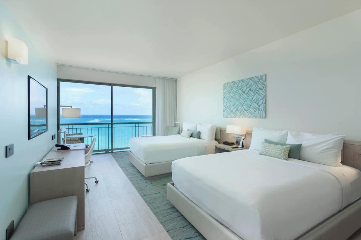 Deluxe Room, 2 Double Beds, Ocean View | 1 bedroom, premium bedding, down comforters, in-room safe