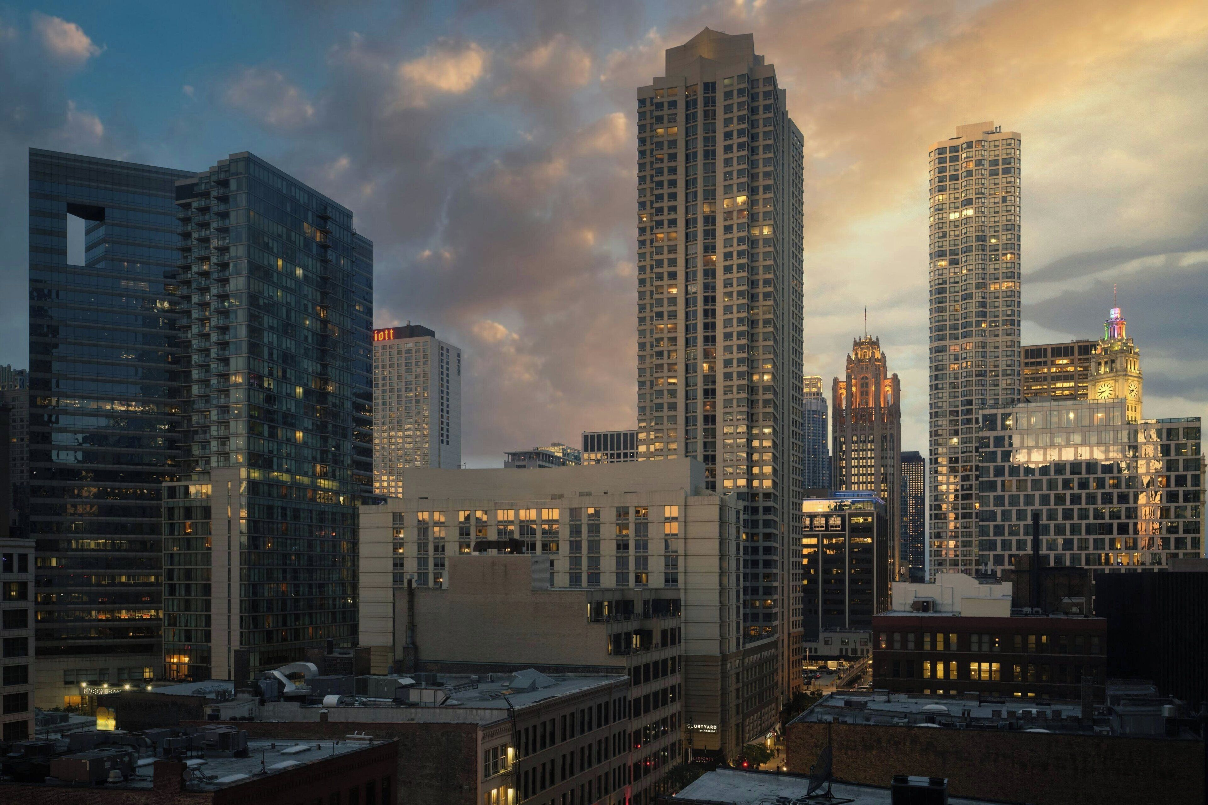 premium bedding, desk, laptop workspace, blackout curtains