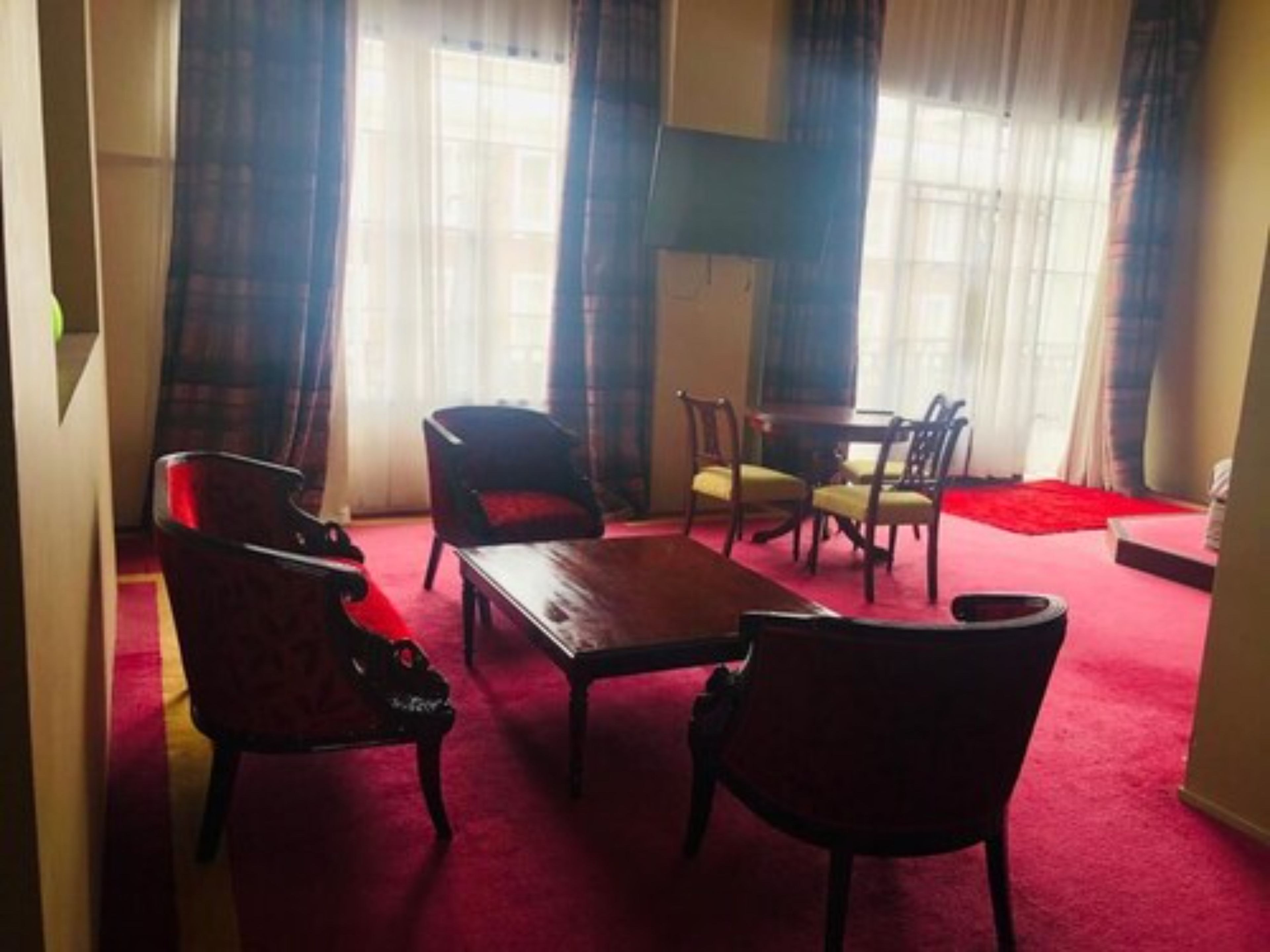 suite with terrace | living area | 43-inch flat-screen tv with satellite channels, tv