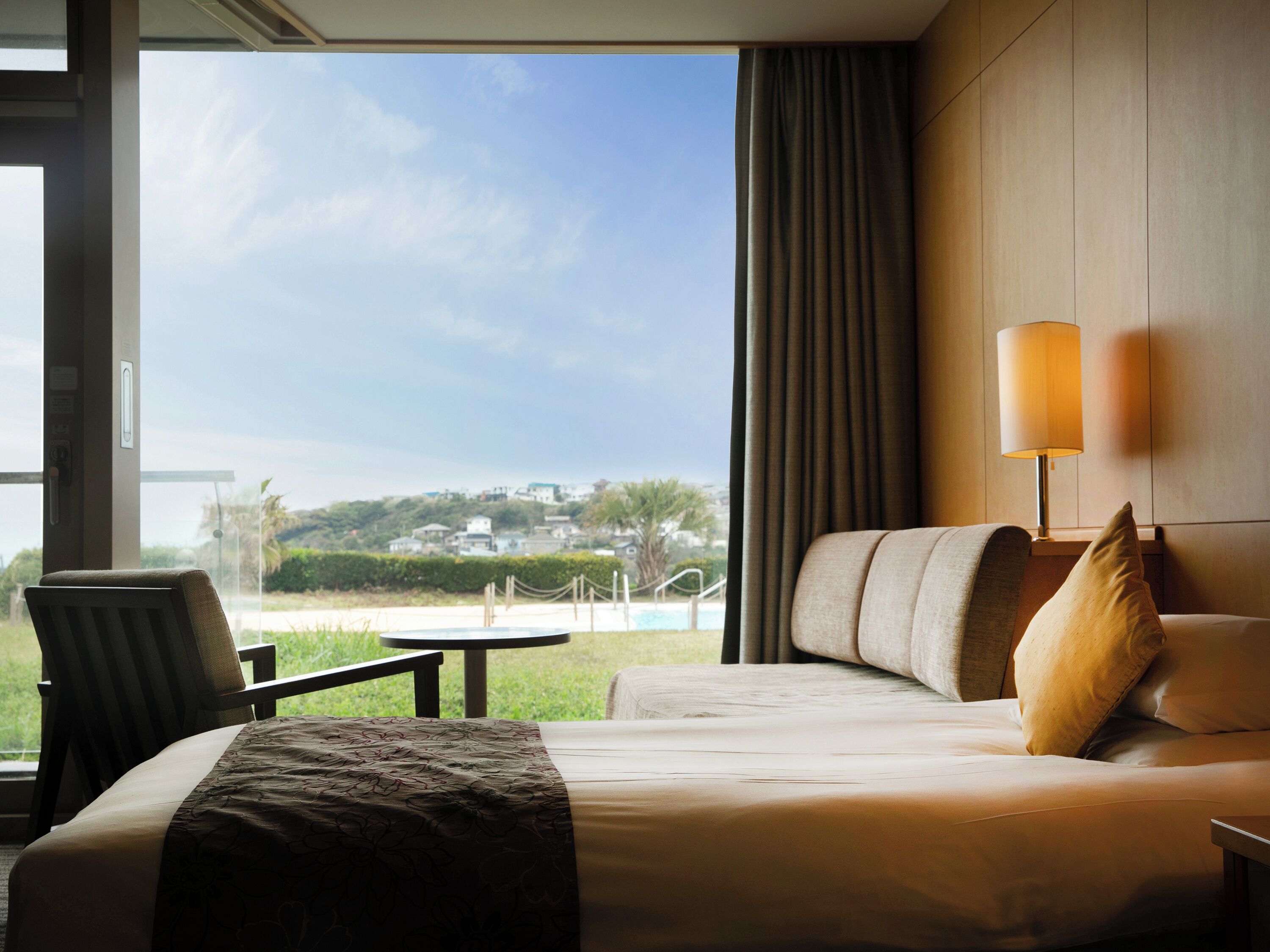 twin room a, mt.fuji & enoshima view | premium bedding, in-room safe, desk, iron/ironing board