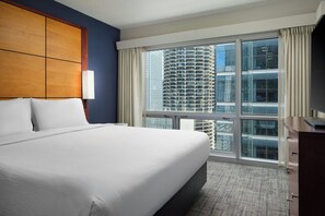 Premium bedding, desk, blackout curtains, iron/ironing board