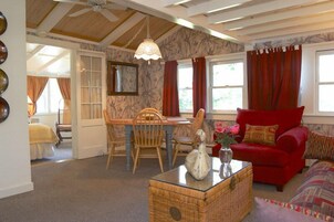 Flat-screen TV, DVD player