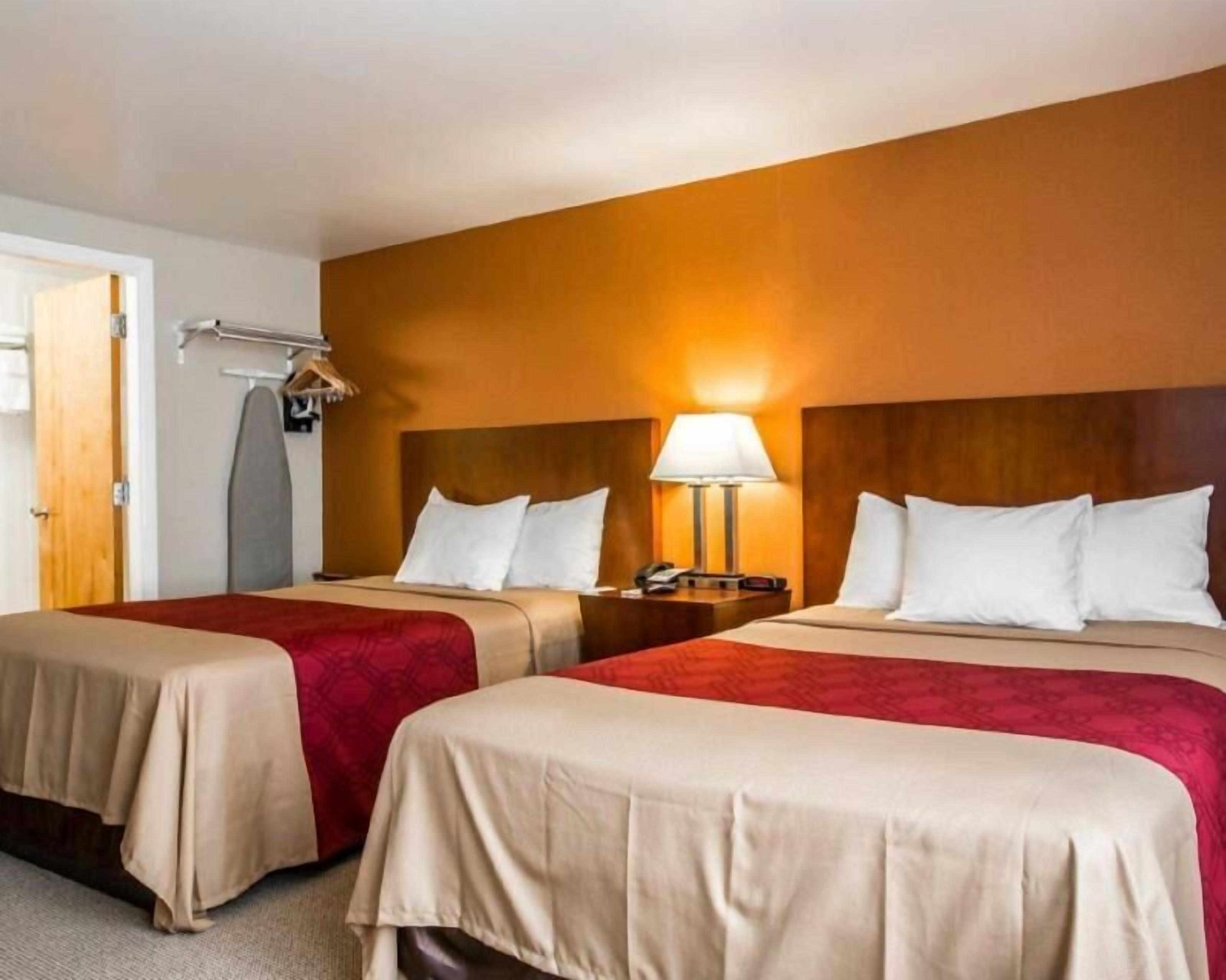 Bureau, rideaux occultants, fer et planche à repasser