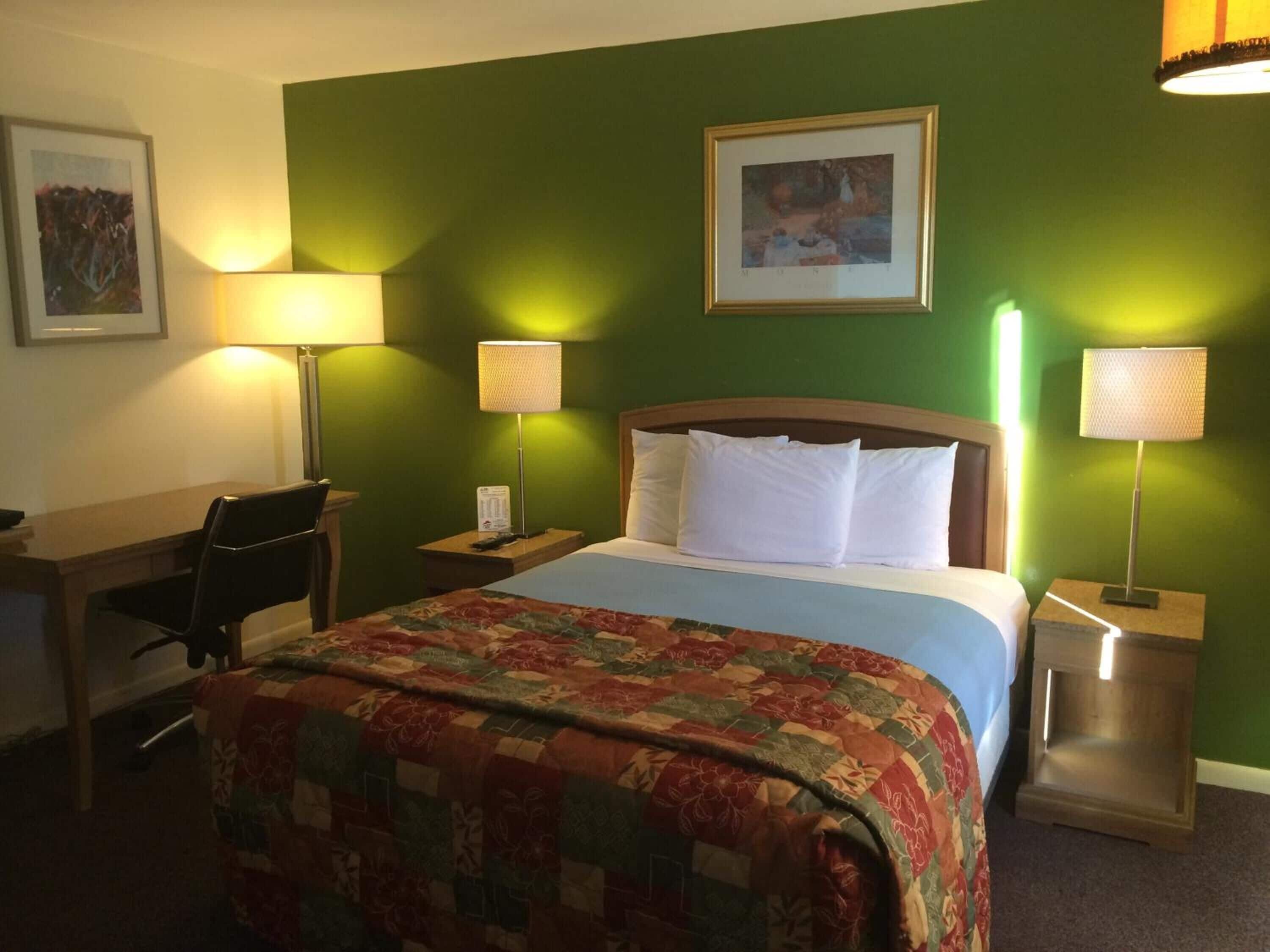 Desk, free WiFi, bed sheets, alarm clocks