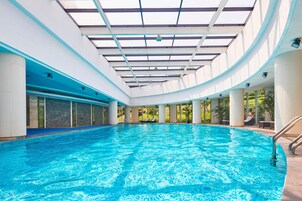 Indoor pool, open 7:00 AM to 10:00 PM, sun loungers