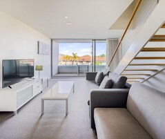 Flat-screen TV, DVD player