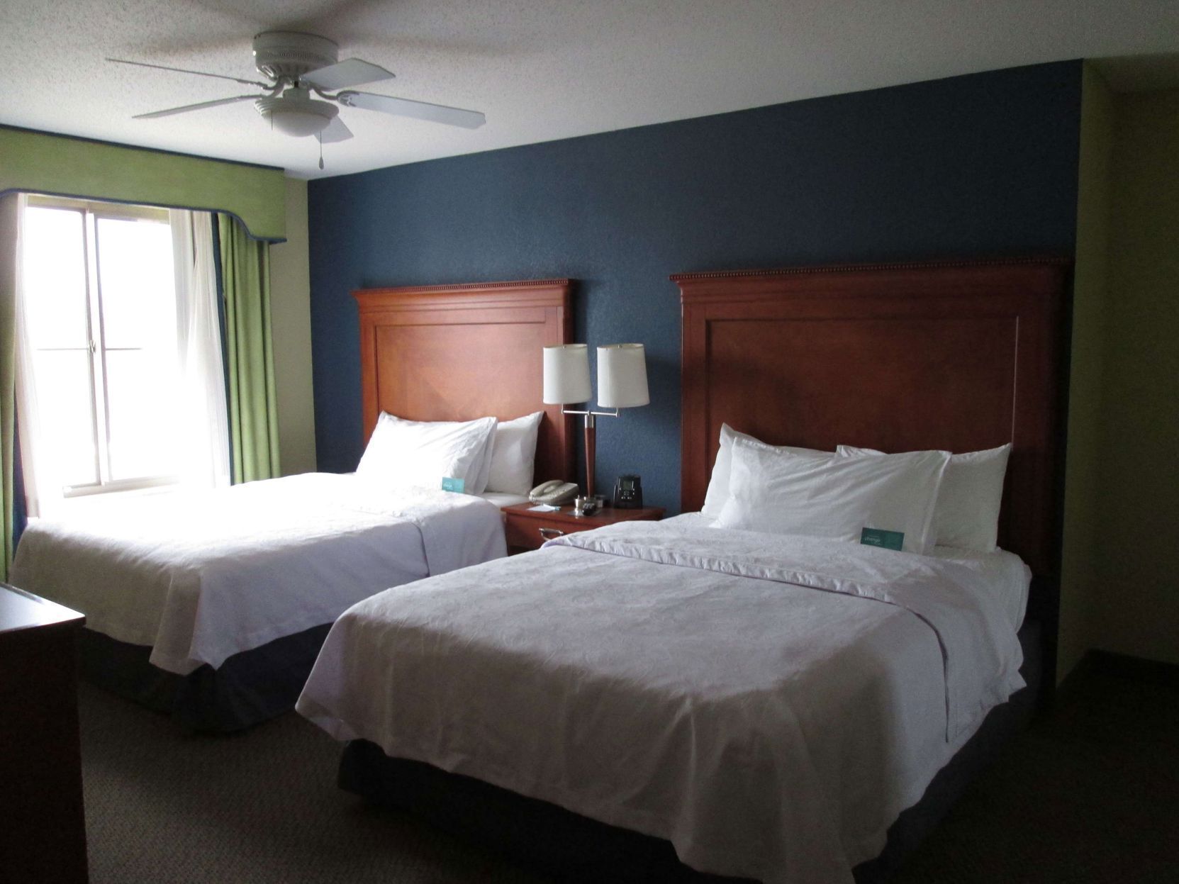 Blackout curtains, iron/ironing board, free cots/infant beds, free WiFi