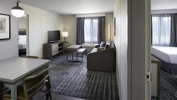 Flat-screen TV, pay movies