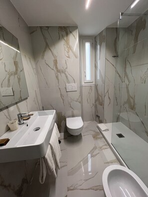 Hair dryer, bidet, towels - Hotel Garda (Rome)