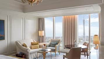 Premium bedding, down comforters, pillowtop beds, minibar