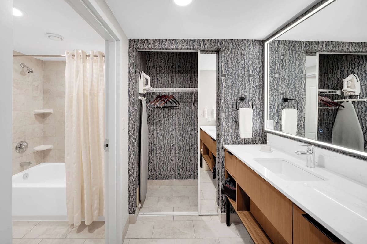 free toiletries, hair dryer, towels