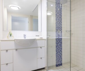 Regadera, amenidades de baño ecológicas, secadora de cabello, toallas