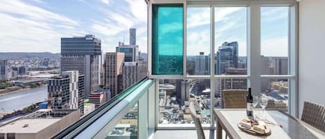 Desk, laptop workspace, iron/ironing board, cots/infant beds