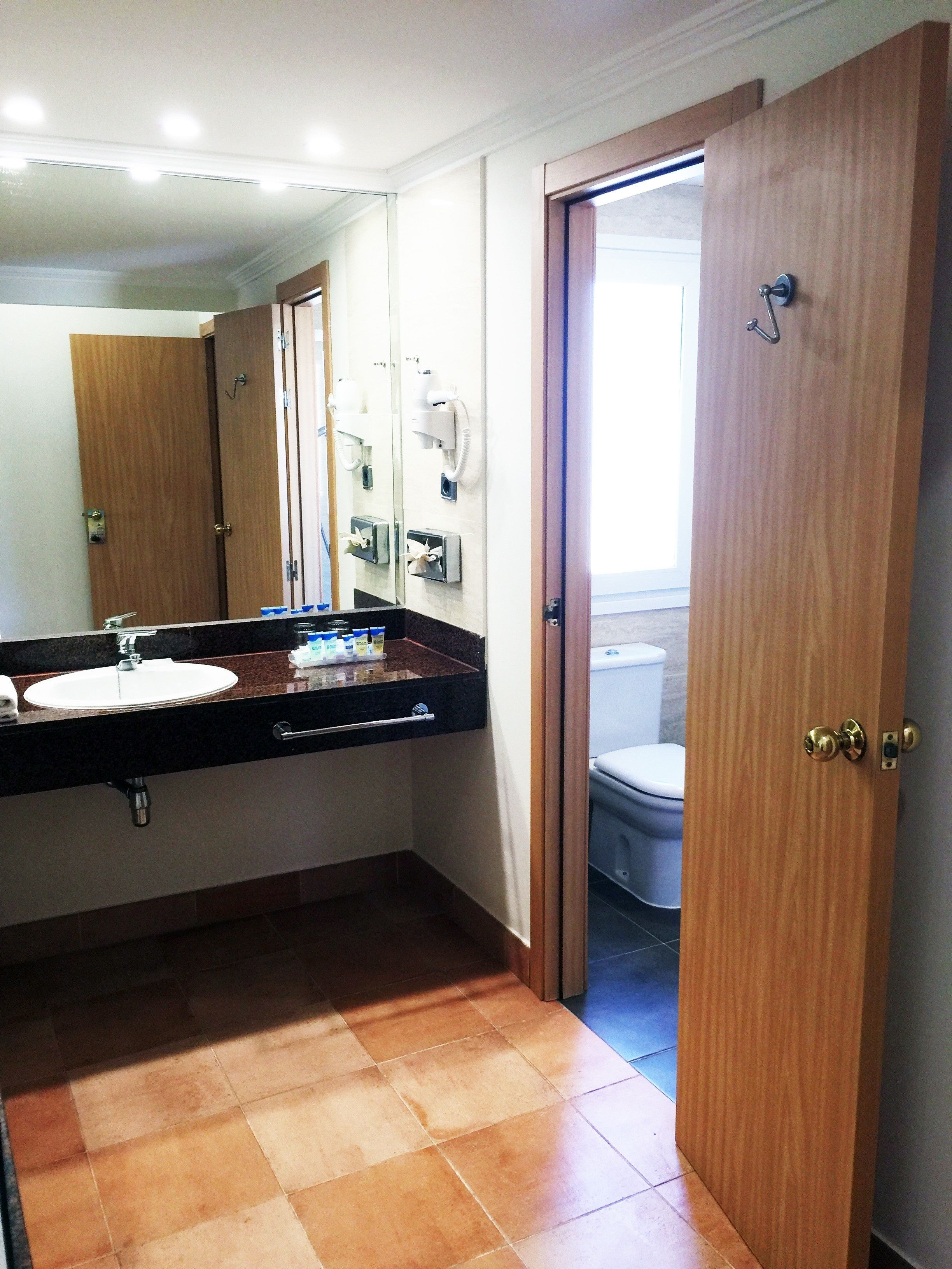 A bathroom with a sink, mirror, and toilet.