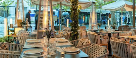 Breakfast, lunch, dinner served; Spanish cuisine, al fresco dining
