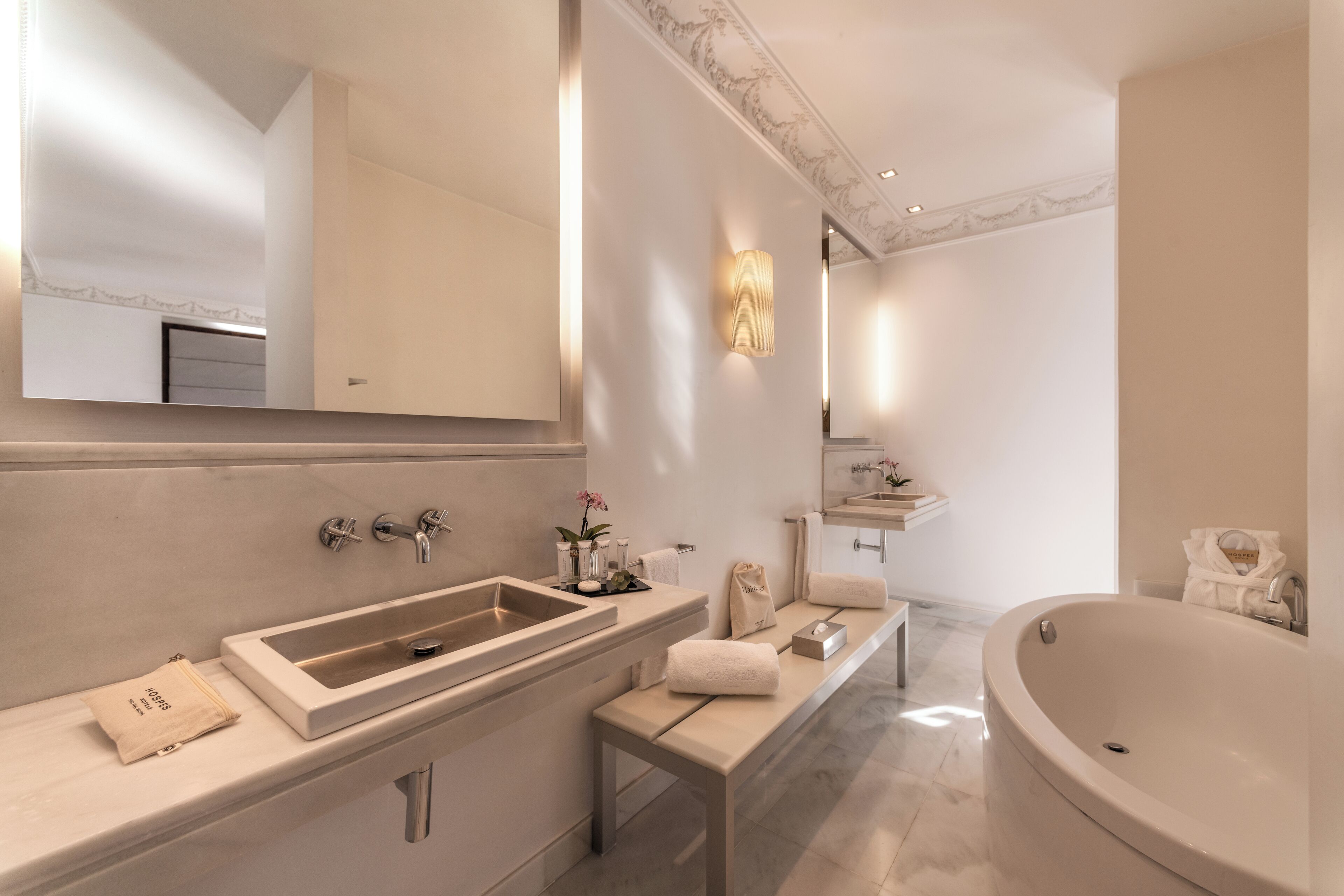 shower, rainfall showerhead, designer toiletries, hair dryer