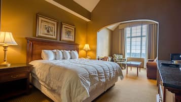 Premium bedding, down comforters, pillowtop beds, desk