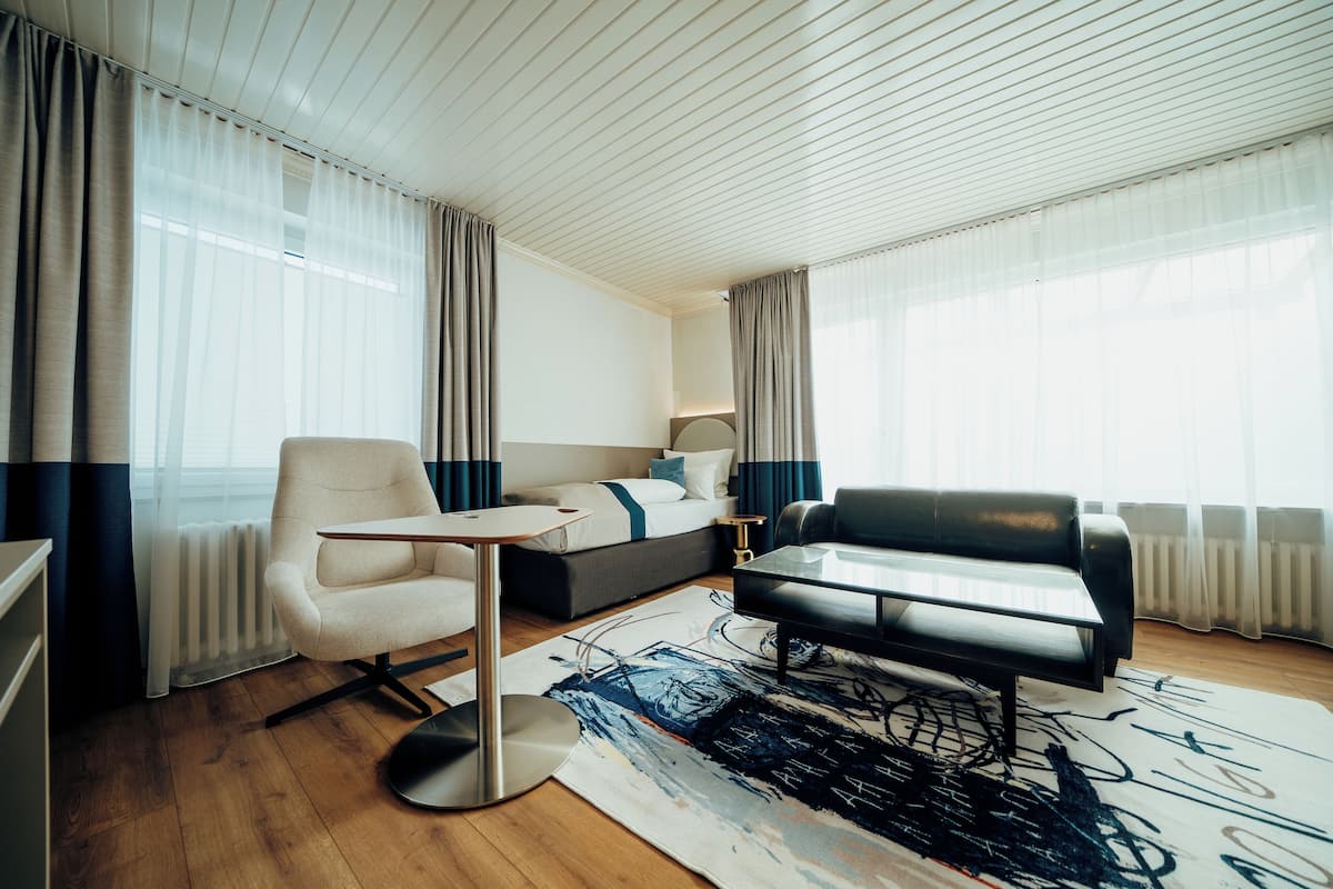 아파트, 침실 1개 | 객실 내 금고, 각각 다른 스타일의 인테리어, 각각 다르게 가구 비치, 노트북 작업 공간