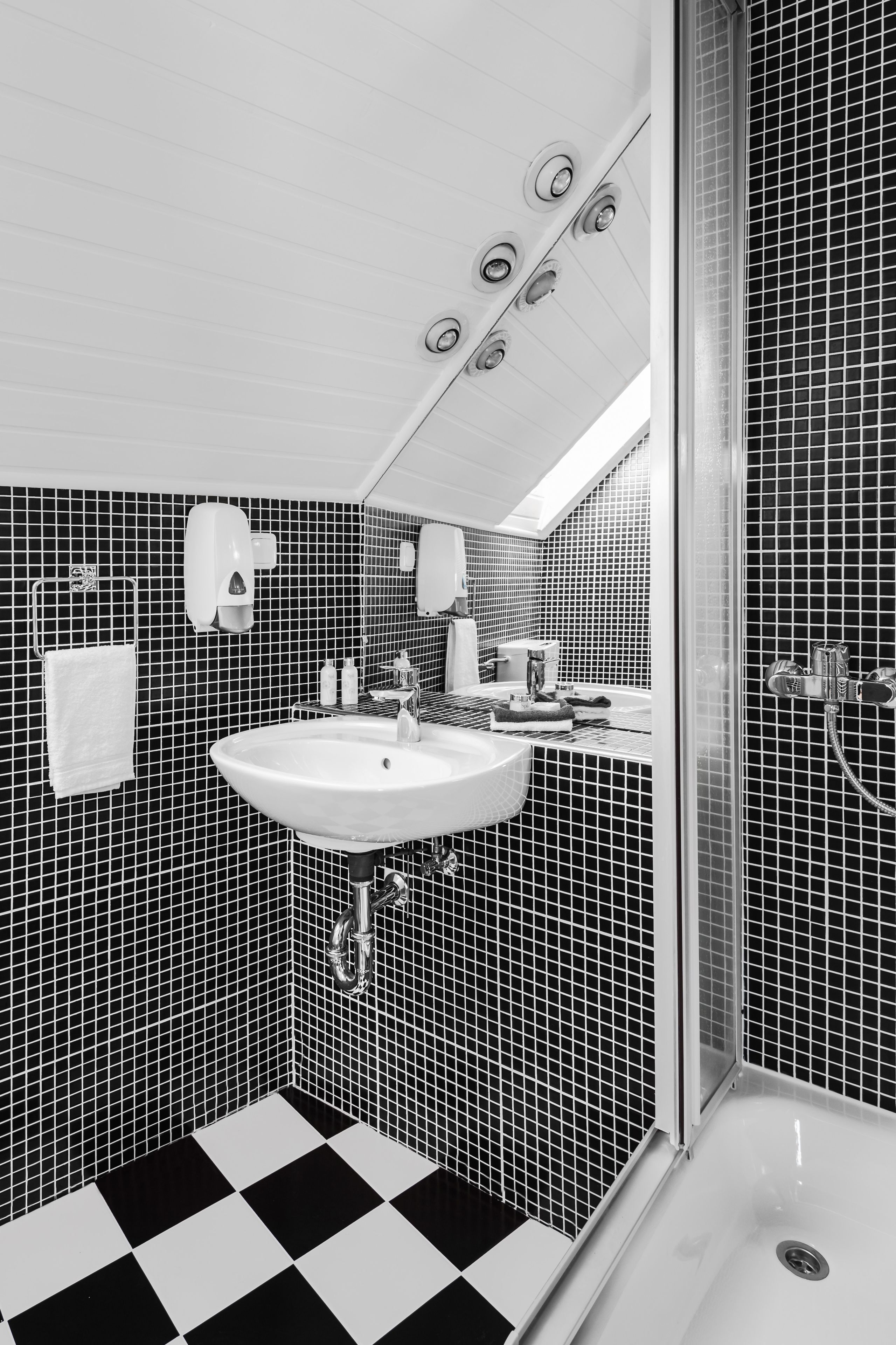 bathroom | shower, free toiletries, hair dryer, towels
