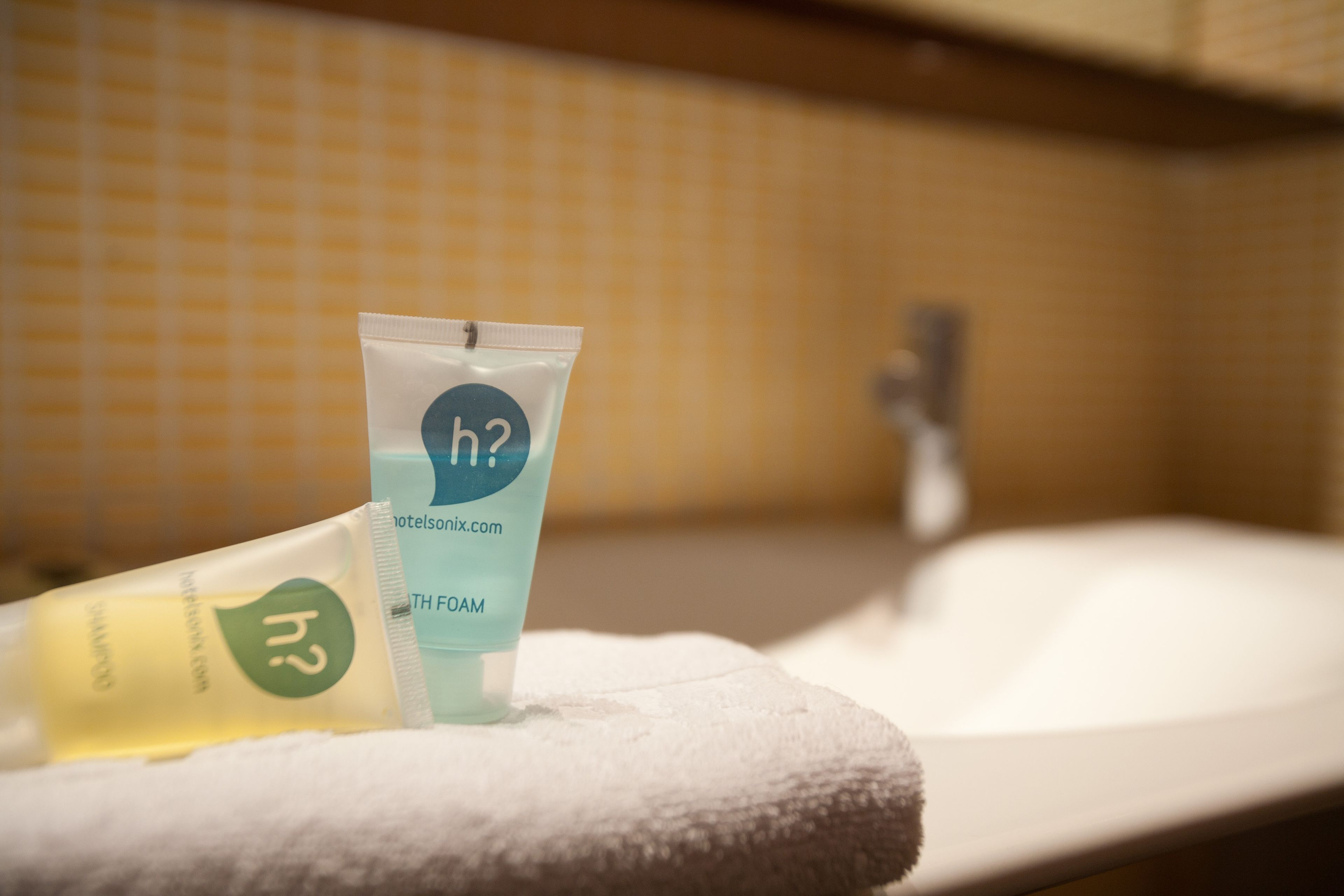 free toiletries, hair dryer, towels