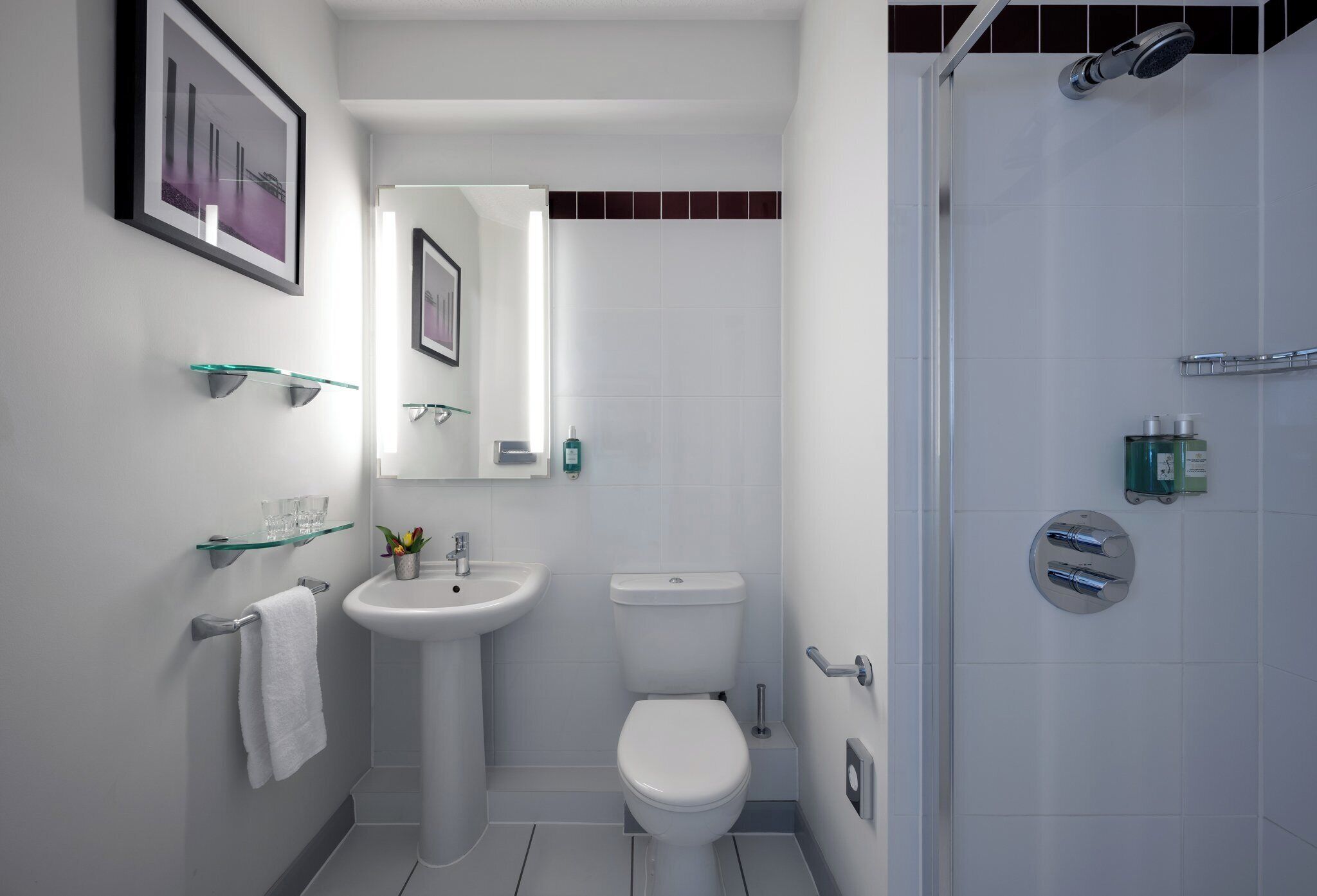 standard double room | bathroom | shower, free toiletries, hair dryer, towels