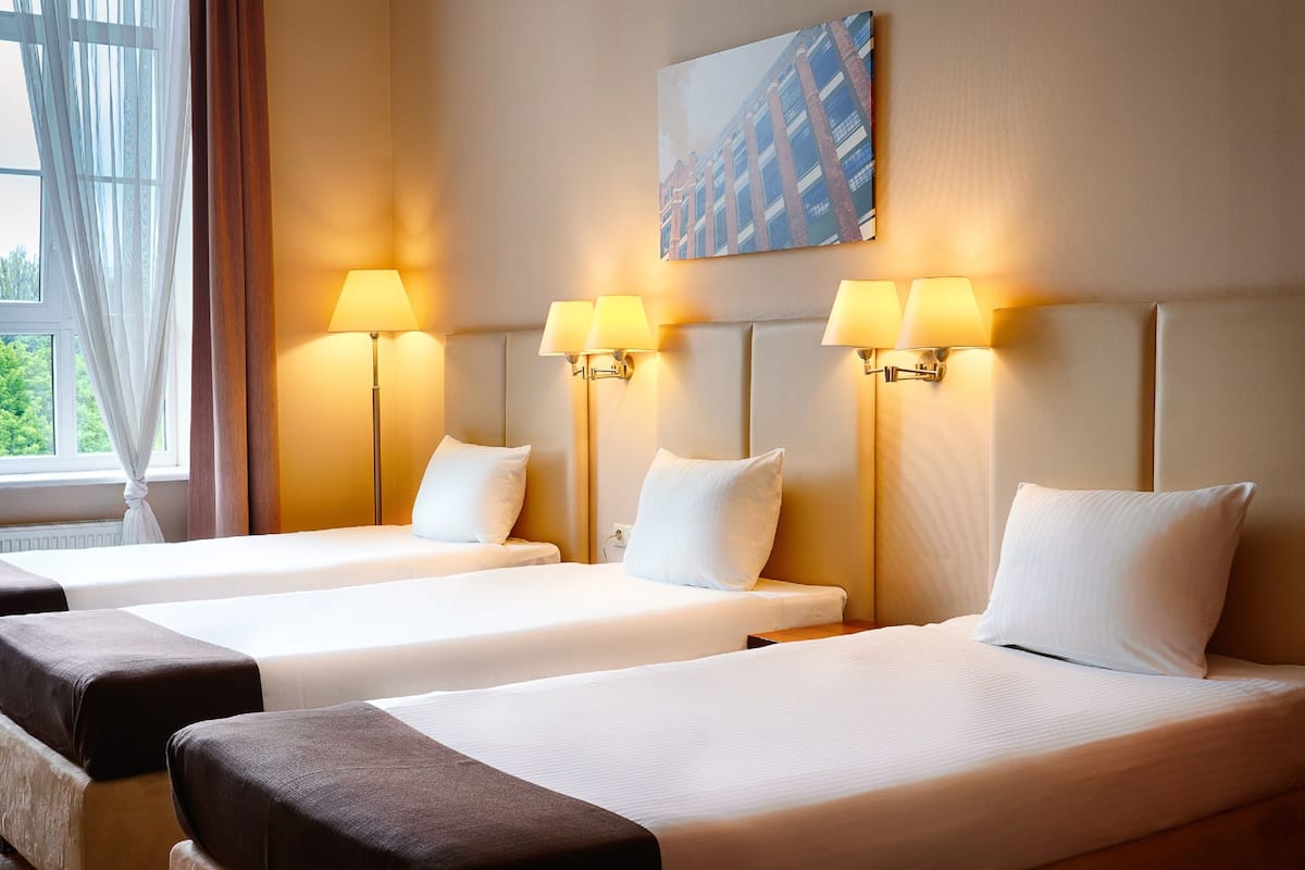 family room, 2 single beds | 1 bedroom, desk, laptop workspace, iron/ironing board