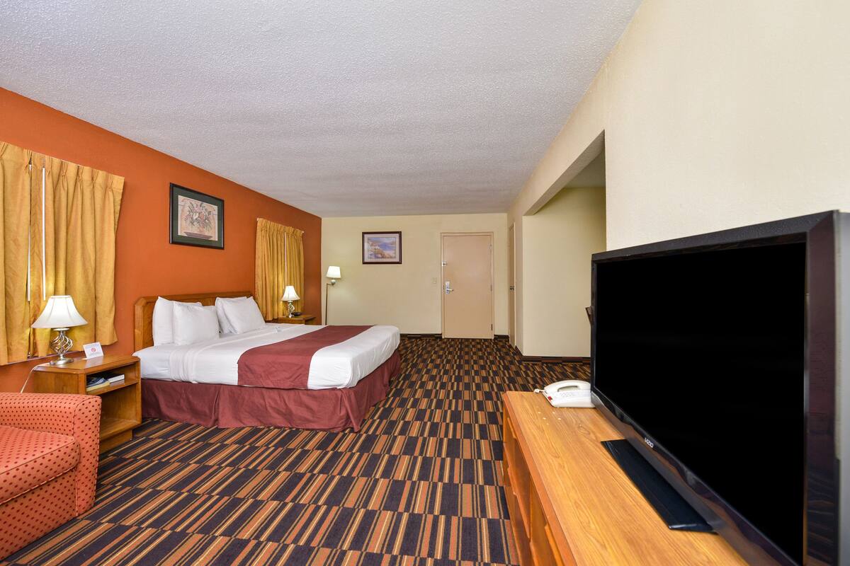 Desk, blackout drapes, iron/ironing board, WiFi (free)