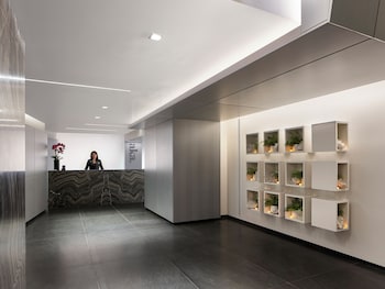 Hotel entrance and lobby at AKA Rittenhouse Square