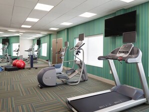 A fitness center with treadmills, elliptical machines, and exercise balls. - Holiday Inn Express Hotel & Suites Canton by IHG (Canton)