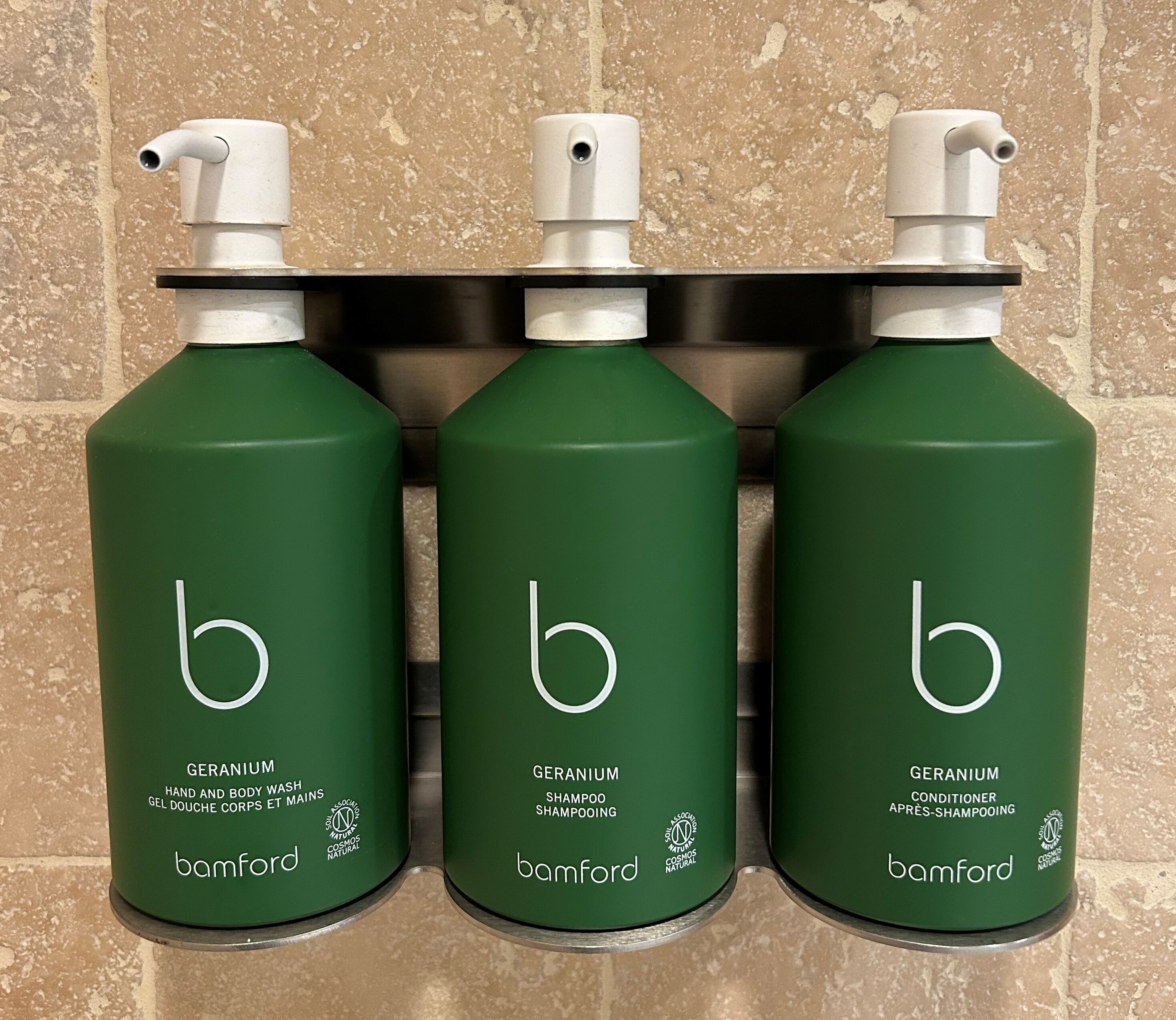 shower, designer toiletries, hair dryer, bathrobes