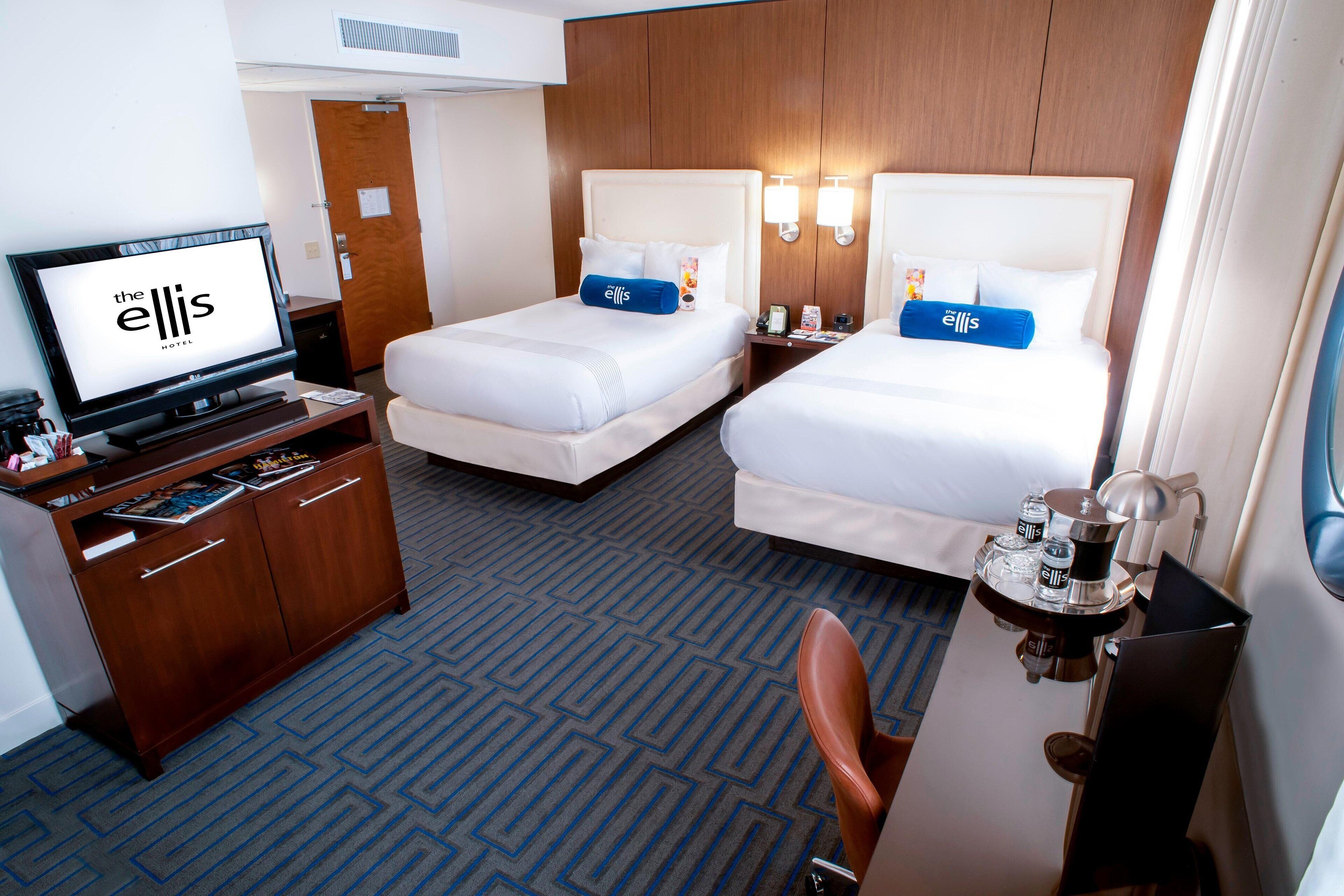 deluxe room, 2 double beds | premium bedding, pillow-top beds, in-room safe, desk
