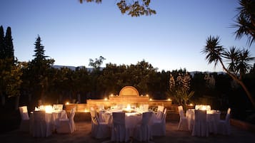 Outdoor banquet area