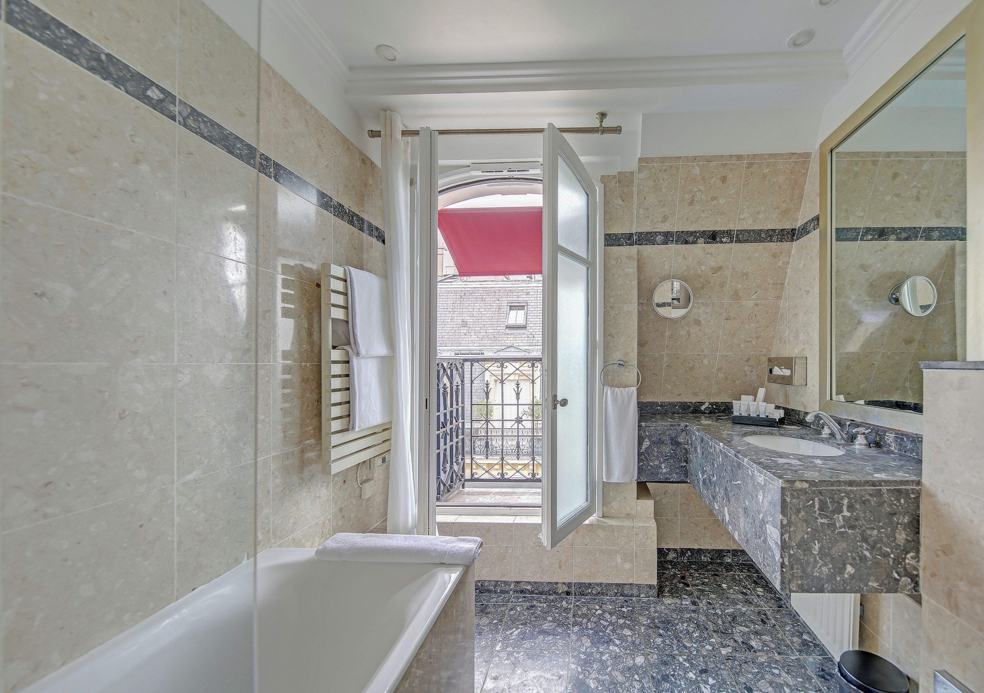 superior room, balcony | bathroom | eco-friendly toiletries, hair dryer, bathrobes, slippers