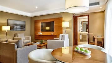 Suite | Living room | 21-inch LCD TV with cable channels, TV