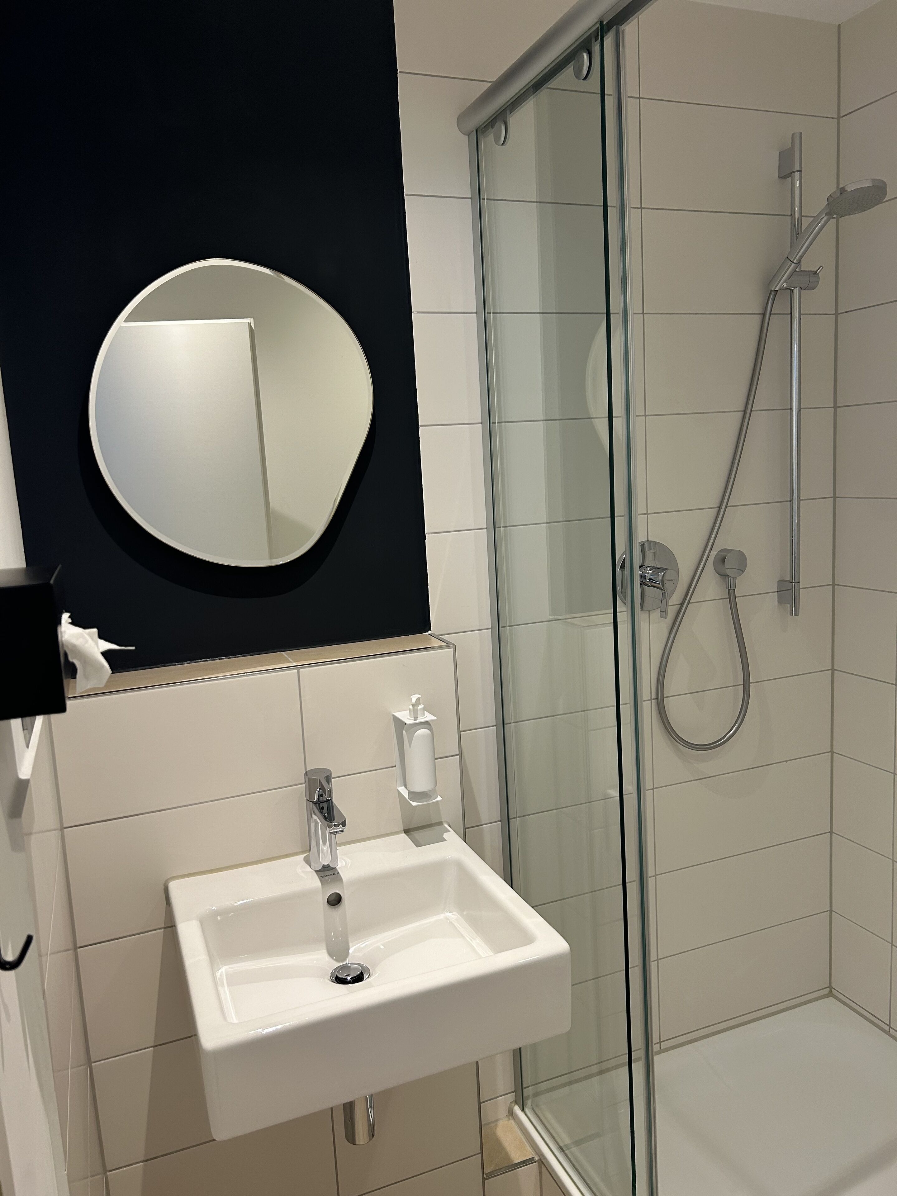 hair dryer, towels, soap