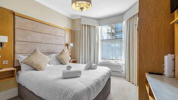 Desk, blackout curtains, iron/ironing board, free WiFi